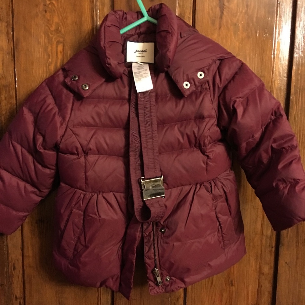 Jacad Parisi 4Y Hooded Puffer Coat Burgundy